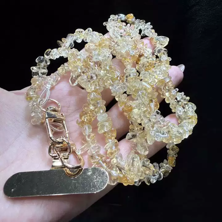 黄水晶手机链 黄水晶手机链 