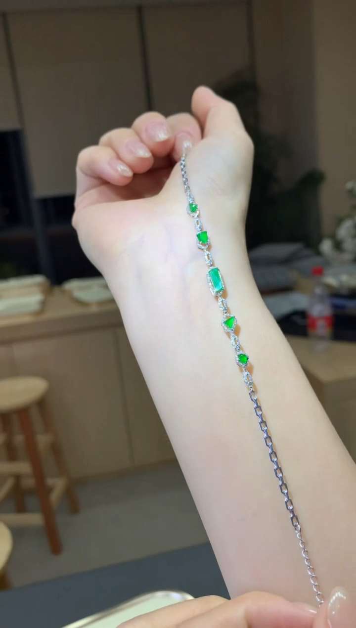 【闪购商品】翡翠手链18K金镶嵌|不退不换