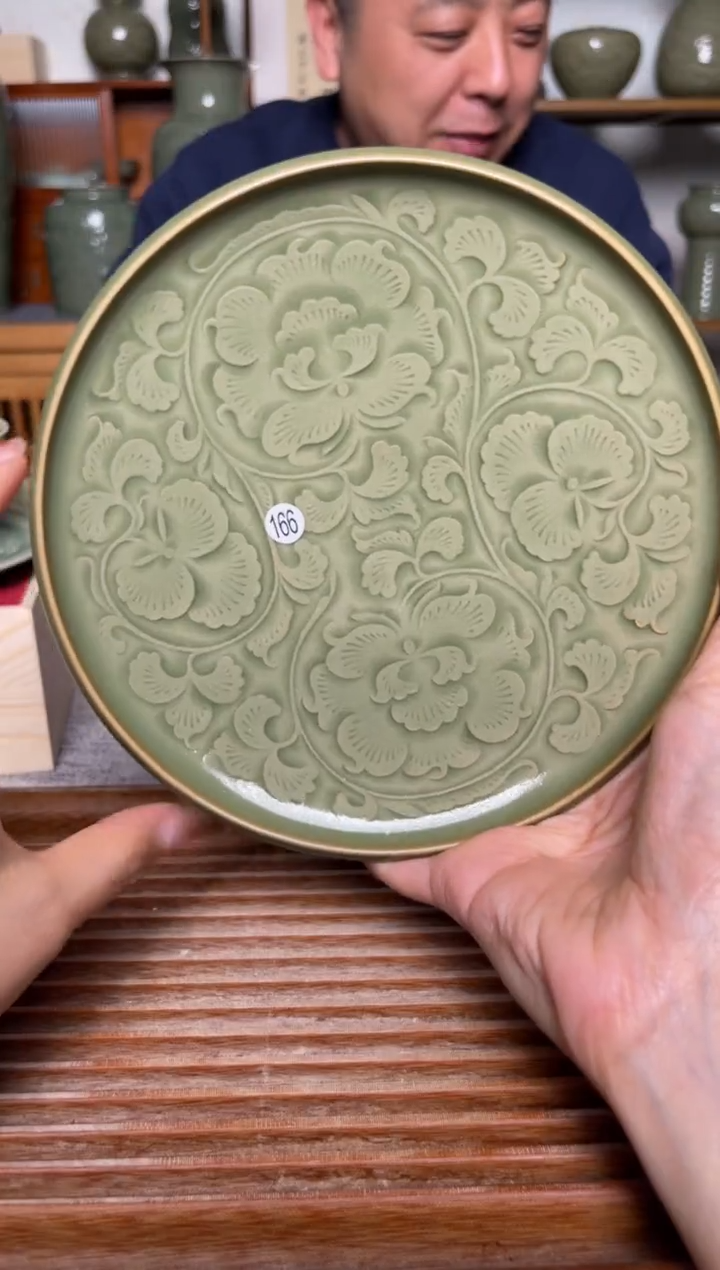 【闪购商品】其他166吴琼 纯手工橄榄绿壶承 