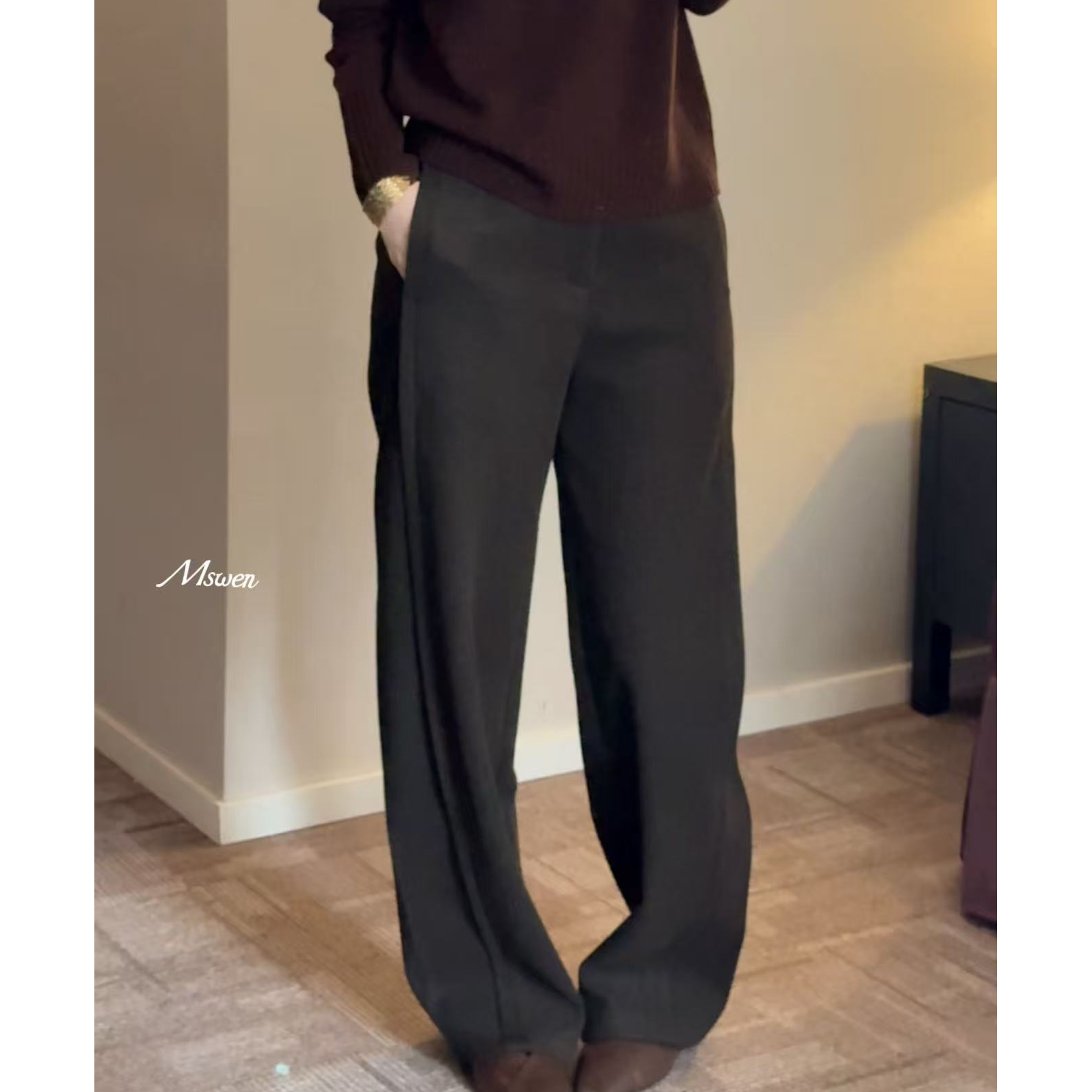 【WENZO】香蕉裤~秋冬季百搭时尚三色加厚含羊毛阔腿休闲裤W251060