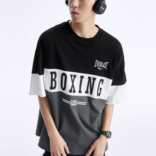 【PB剪标】A013联名系列拼色印花短袖男士T恤 春夏新品