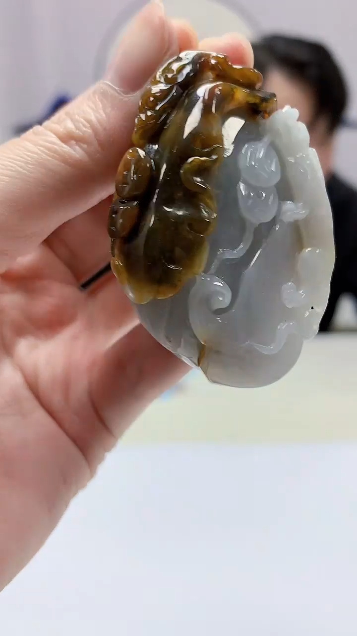 【闪购商品】定制翡翠未镶嵌5060zm-毛货挂件62今非昔比