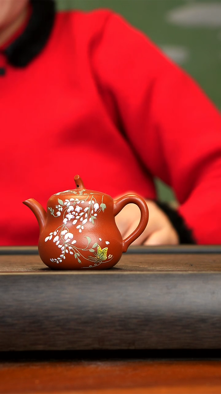【闪购商品】紫砂茶壶念一紫砂  葫芦 紫藤花75cc