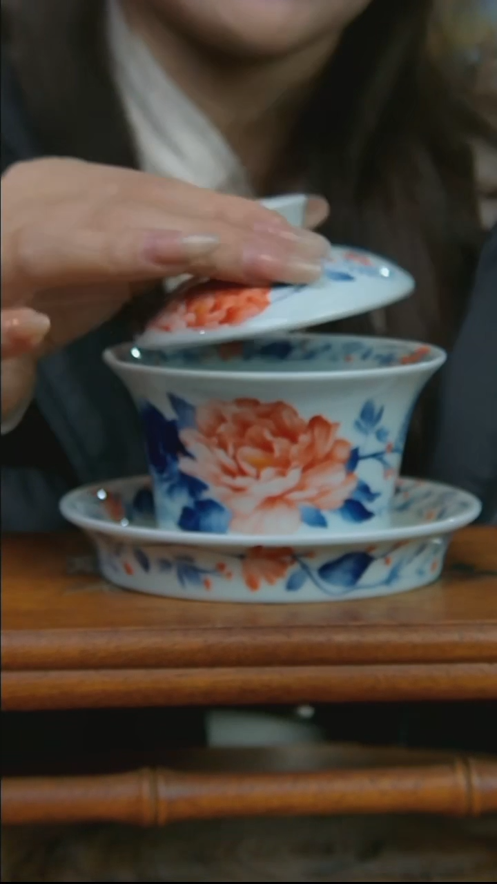 摆件陶国色天香三才