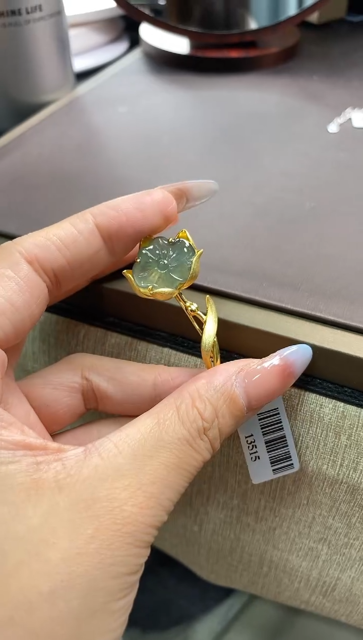 翡翠银S925镶嵌颈饰净货13515