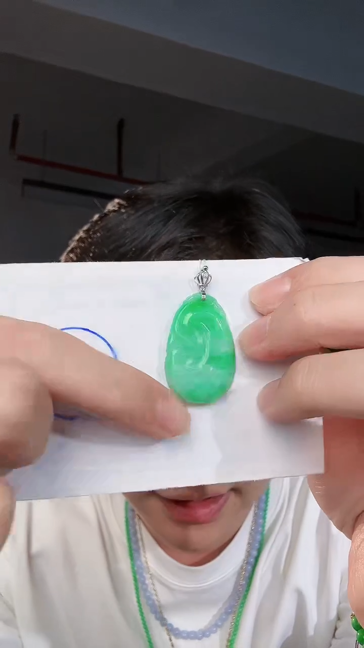 【闪购商品】翡翠颈饰18K金镶嵌缅料A货翡翠/支持复检/一件