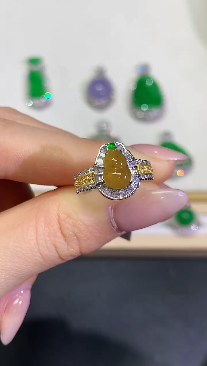 【闪购商品】翡翠颈饰18K金镶嵌团购3