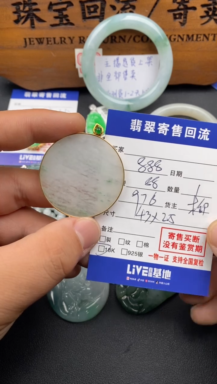 【闪购商品】翡翠颈饰18K金镶嵌30002063