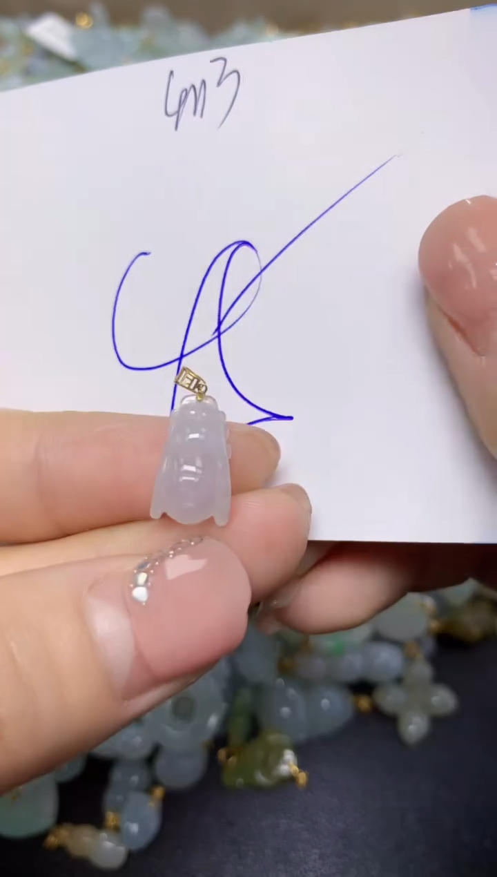 【闪购商品】翡翠挂件18K金镶嵌 天然翡翠A货