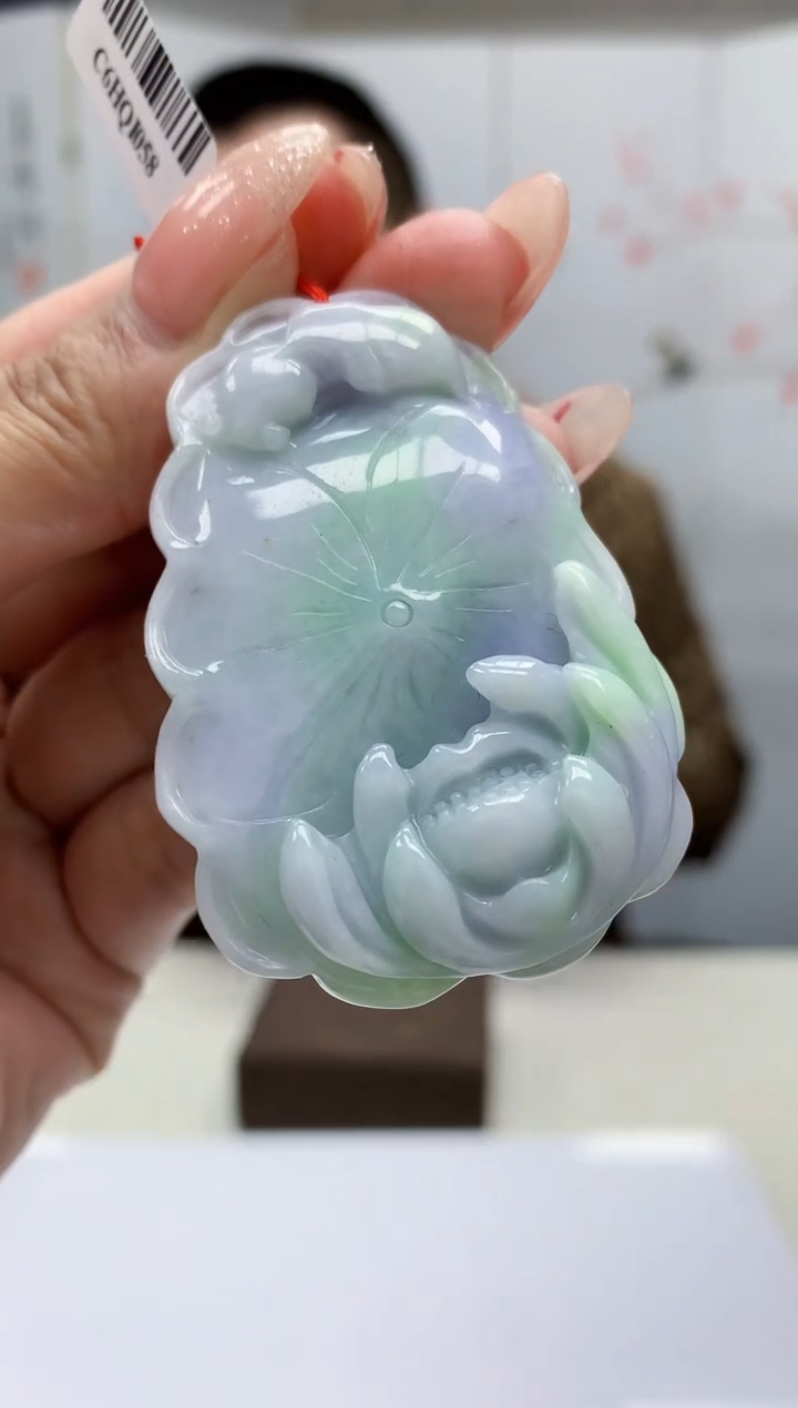 【闪购商品】定制翡翠未镶嵌4812MM-毛货挂件35