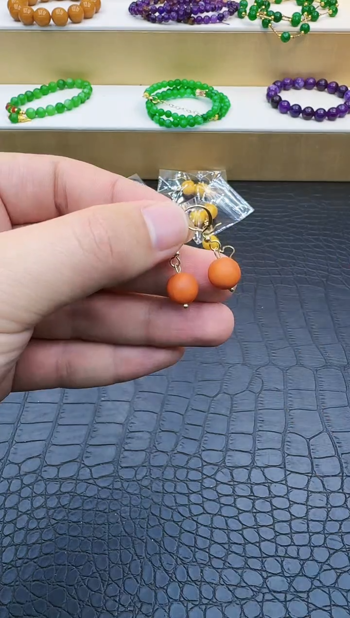 【闪购商品】蜜蜡耳饰14K金镶嵌004