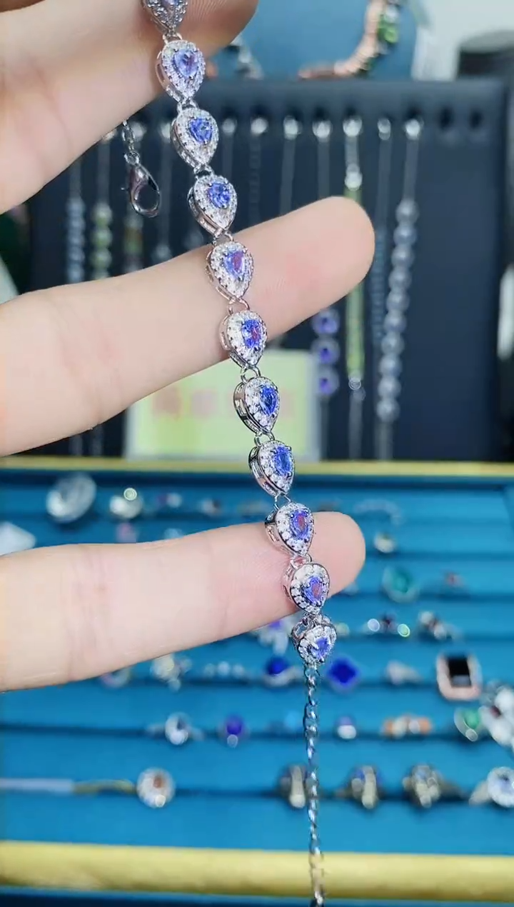 【闪购商品】坦桑石手链银S925镶嵌12121