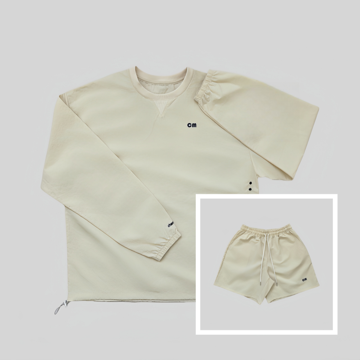 (现货)CMLRT59-60男女套头时尚圆领休闲速干运动套装宽松