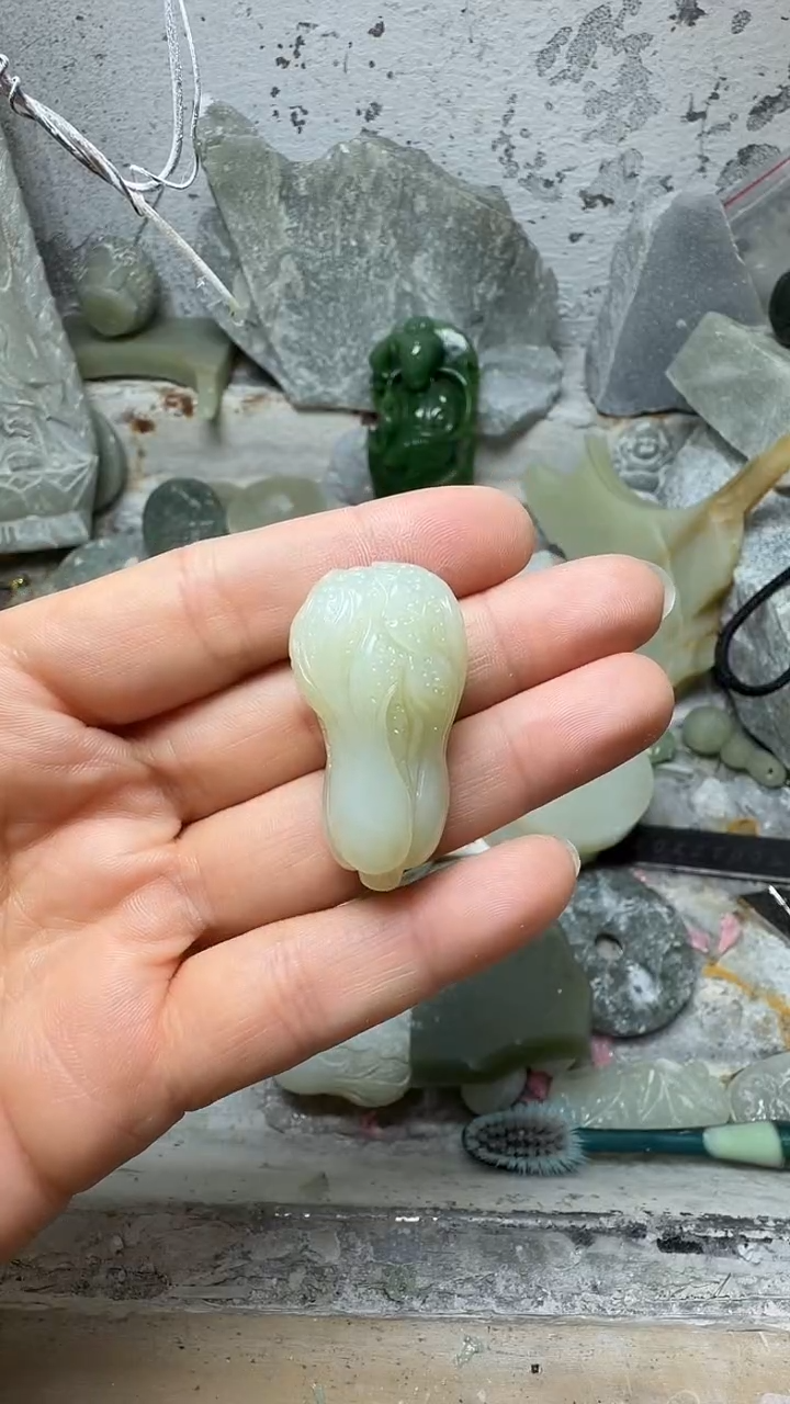 项链未镶嵌和田玉玉白菜（遇百财）352