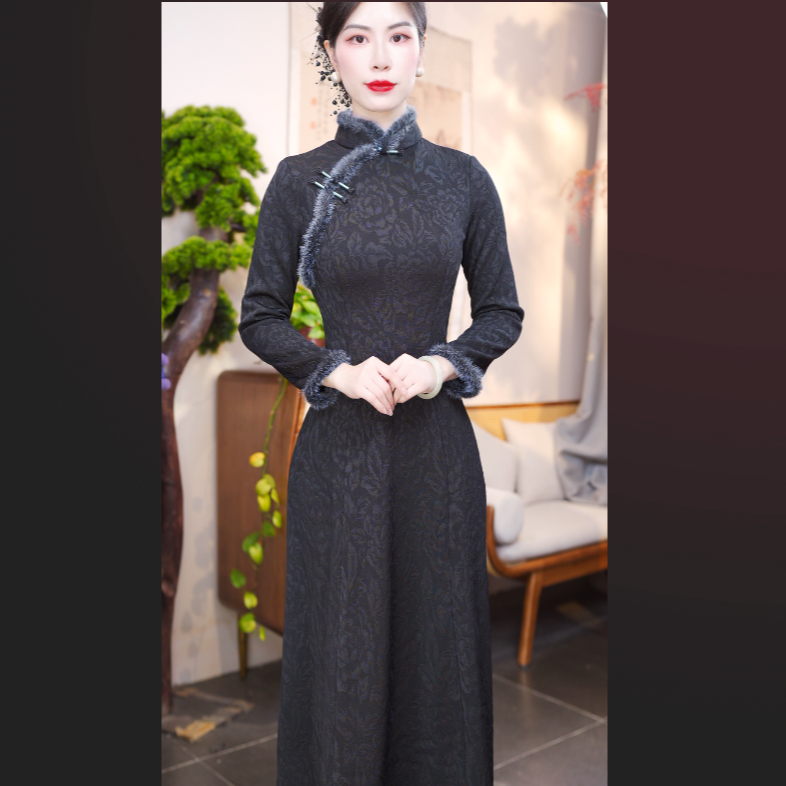 冷希  2025新款旗袍气质日常优雅经典旗袍