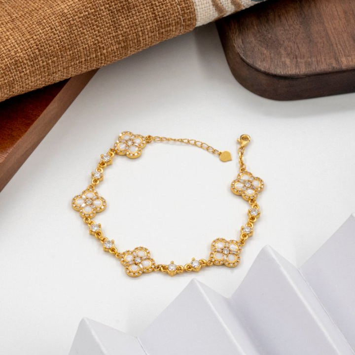 新年上新-Y【满钻五花珐琅手链（白）】5D手链（附加588/388/0）