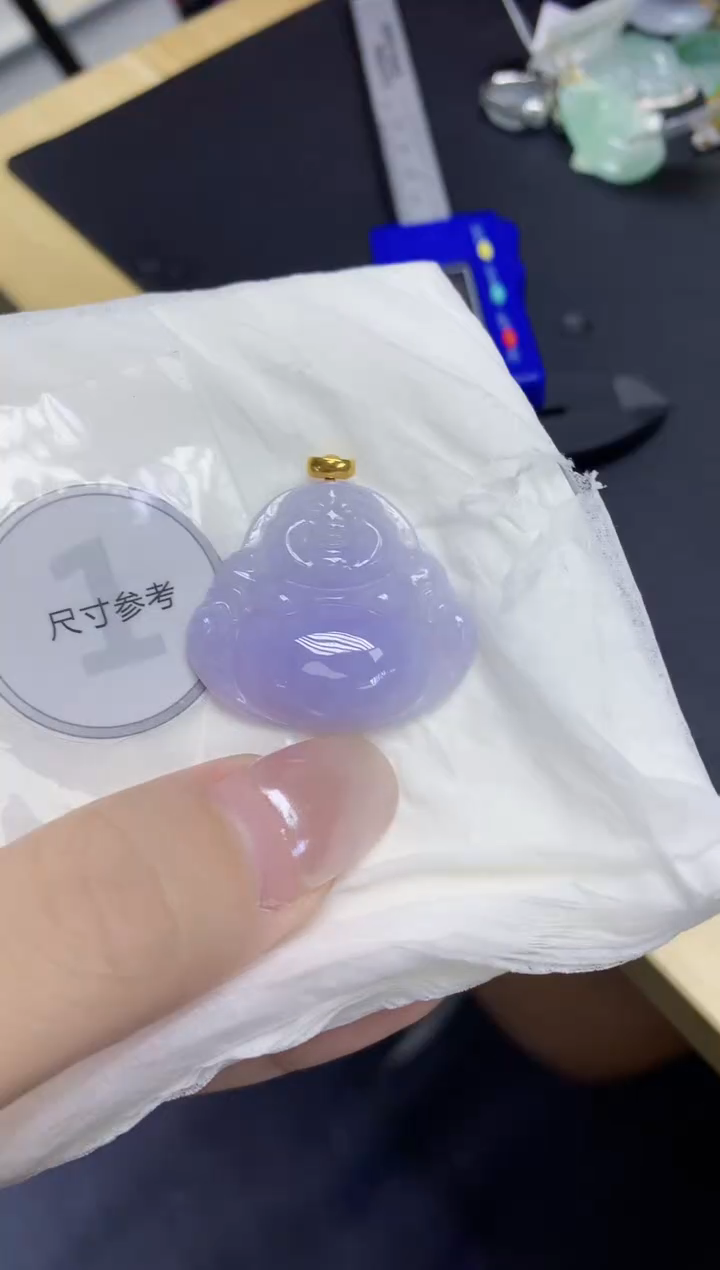 颈饰18K金镶嵌翡翠天然缅甸翡翠A货多样性发一件