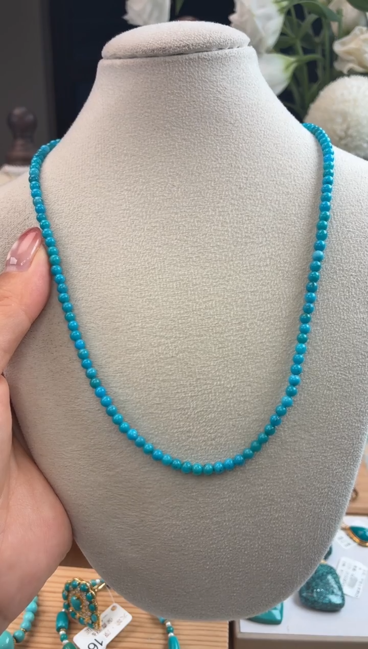 18K金镶嵌绿松石项链1