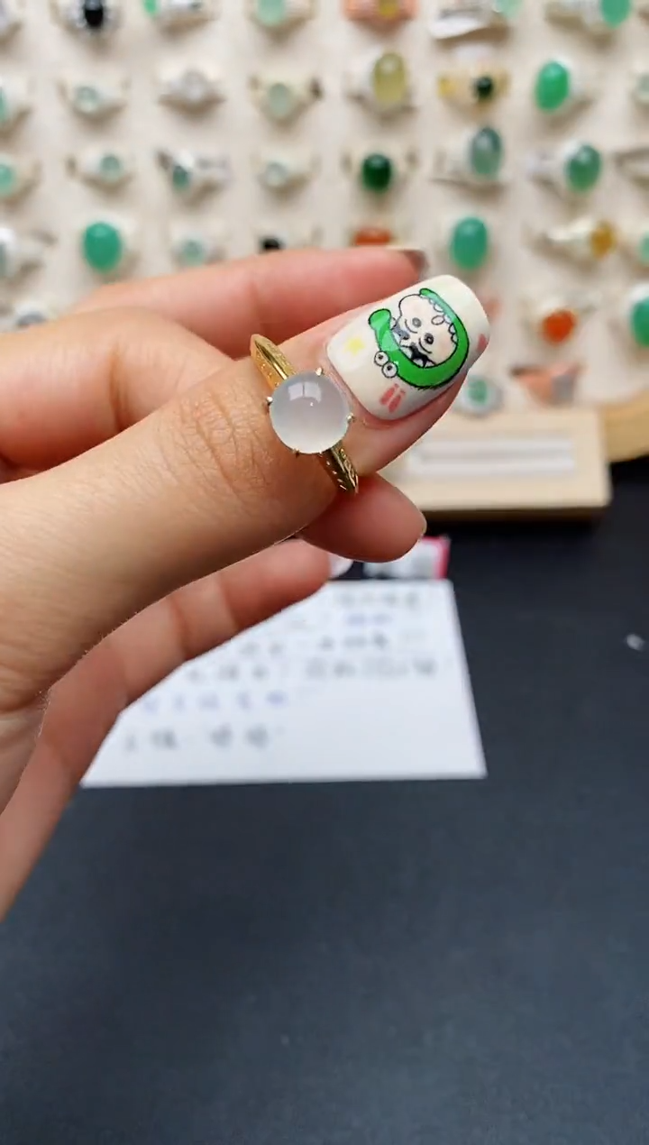 【闪购商品】翡翠戒指银S925镶嵌缅甸翡翠