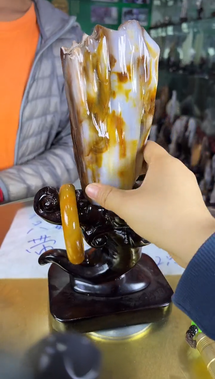 缅甸天然树化玉精品居家摆件