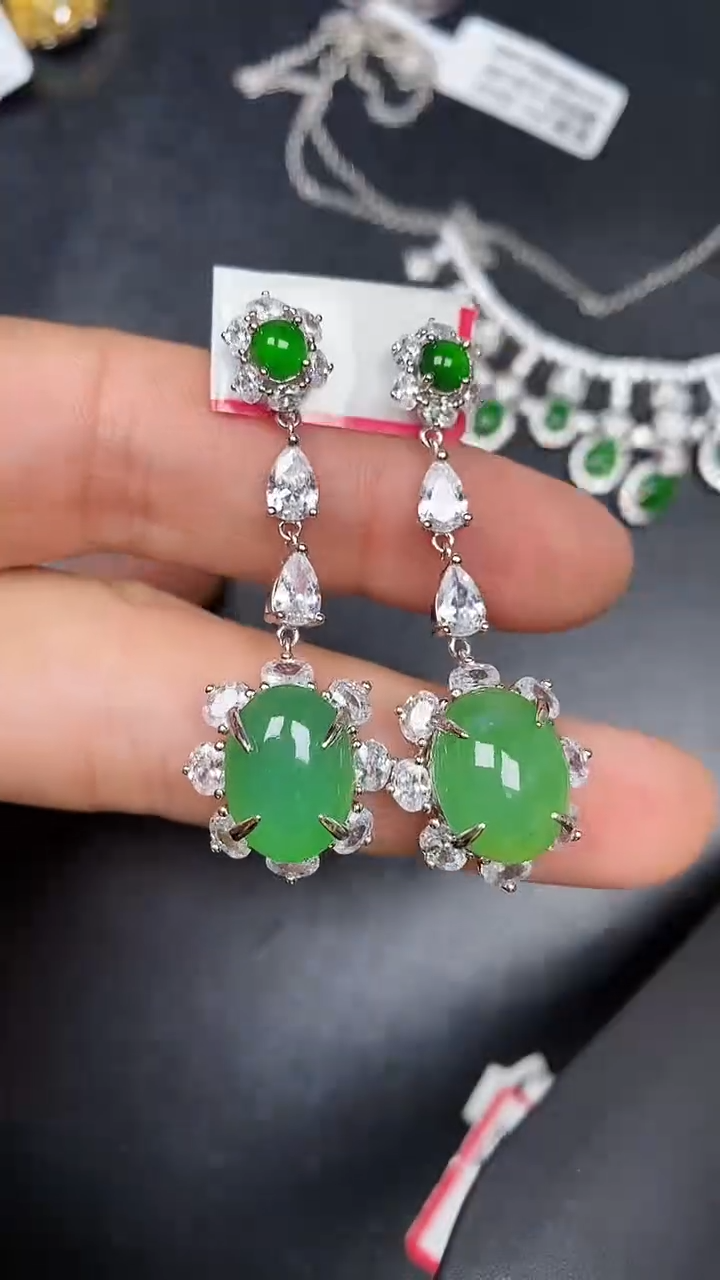 银S925镶嵌戒指翡翠3720