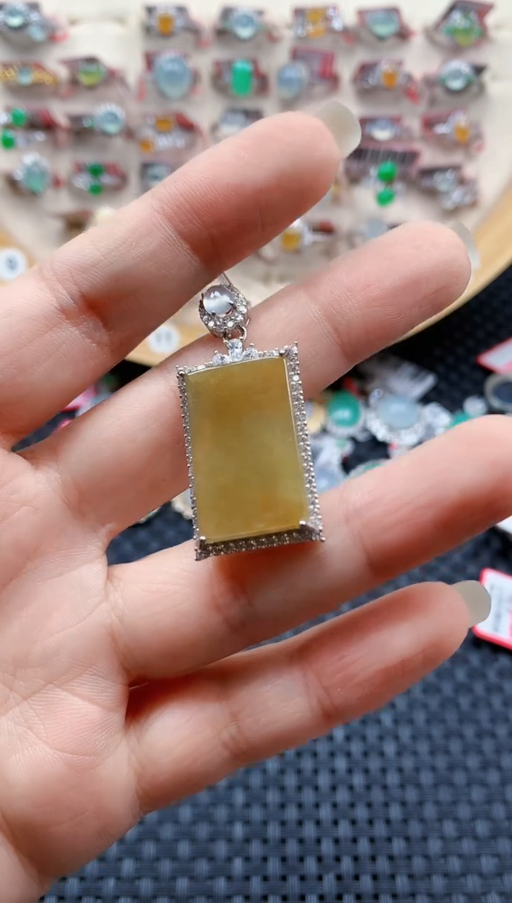 银S925镶嵌戒指翡翠天然A货缅甸翡翠