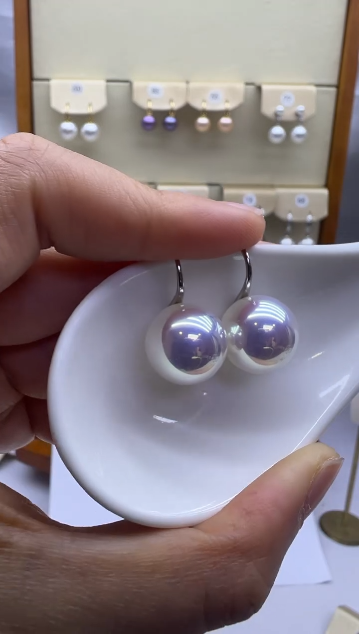 银S925镶嵌耳饰淡水珍珠295