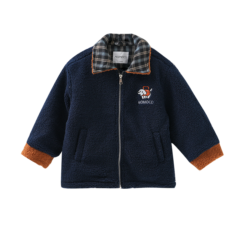 MOMOCO/玛米玛卡冬季新款男童潮流小白狗毛绒棉服外套77430123009