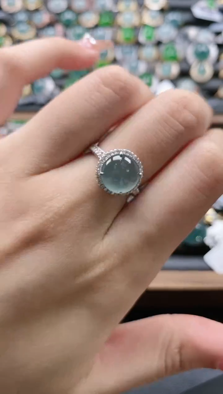 【闪购商品】翡翠戒指银S925镶嵌51511
