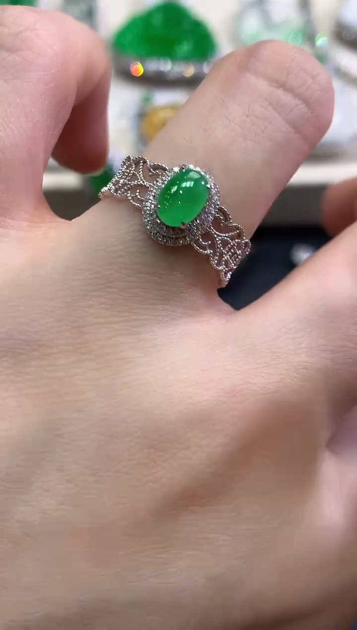 【闪购商品】翡翠戒指18K金镶嵌B30  多样性一件发货