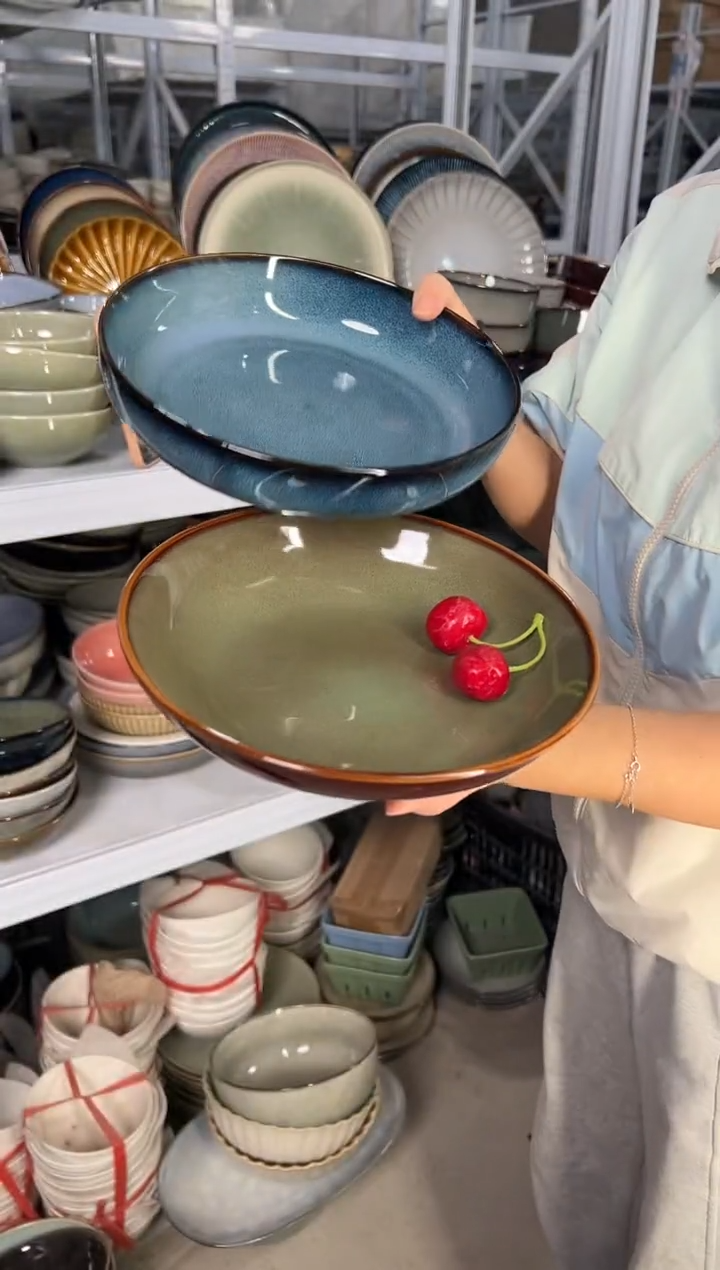 陶瓷外贸尾货瑕疵满20包邮X2深盘C3B/L3D