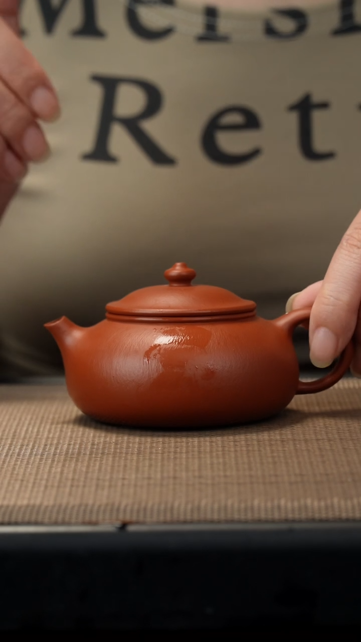 茶壶紫砂朱泥点汤寒江150CC