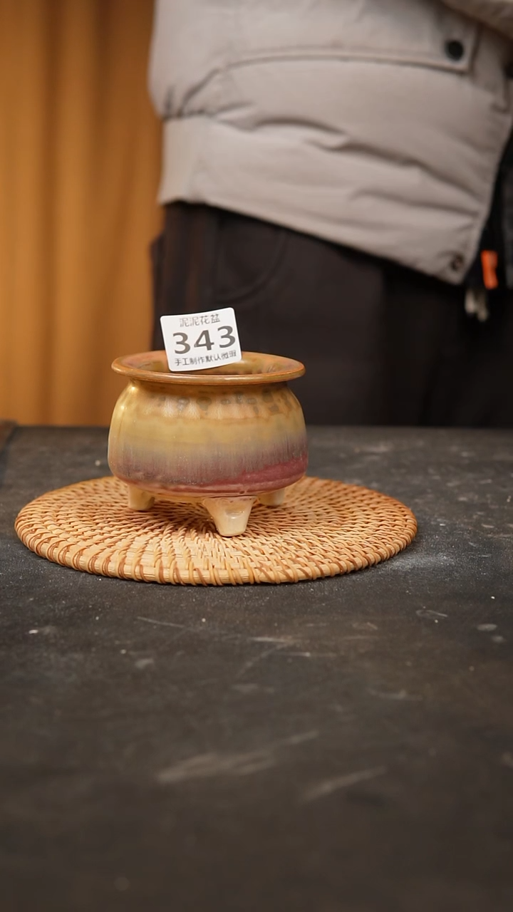 【闪购商品】瓷片343泥泥手工花盆
