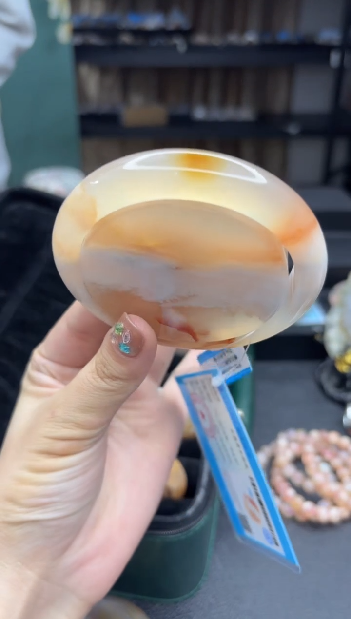 【闪购商品】石英质玉手镯未镶嵌854（63圈赠送镯心）