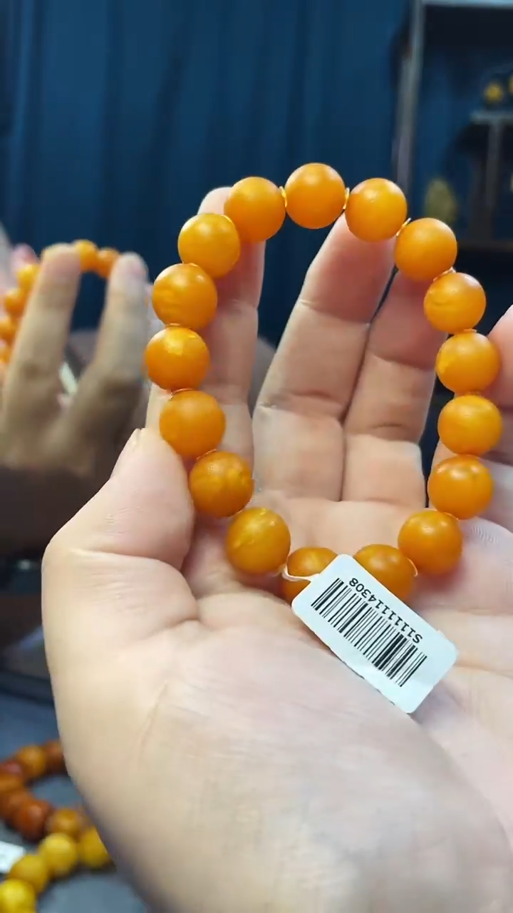 手串琥珀未镶嵌蜜蜡圆珠手串