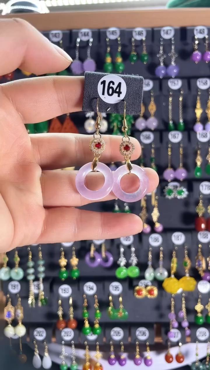 【闪购商品】翡翠耳饰银S925镶嵌164...