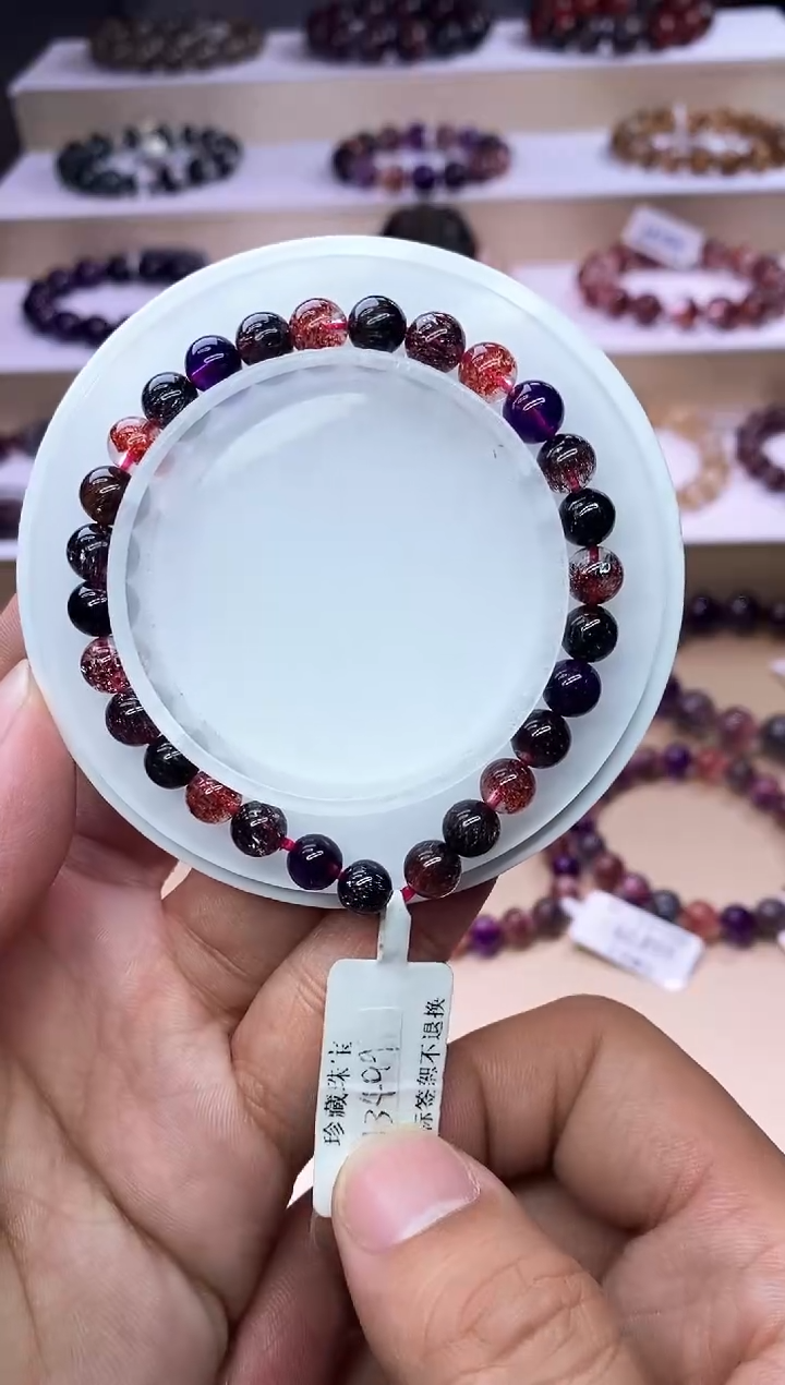 【闪购商品】水晶手链未镶嵌黑加仑超七单圈6m+