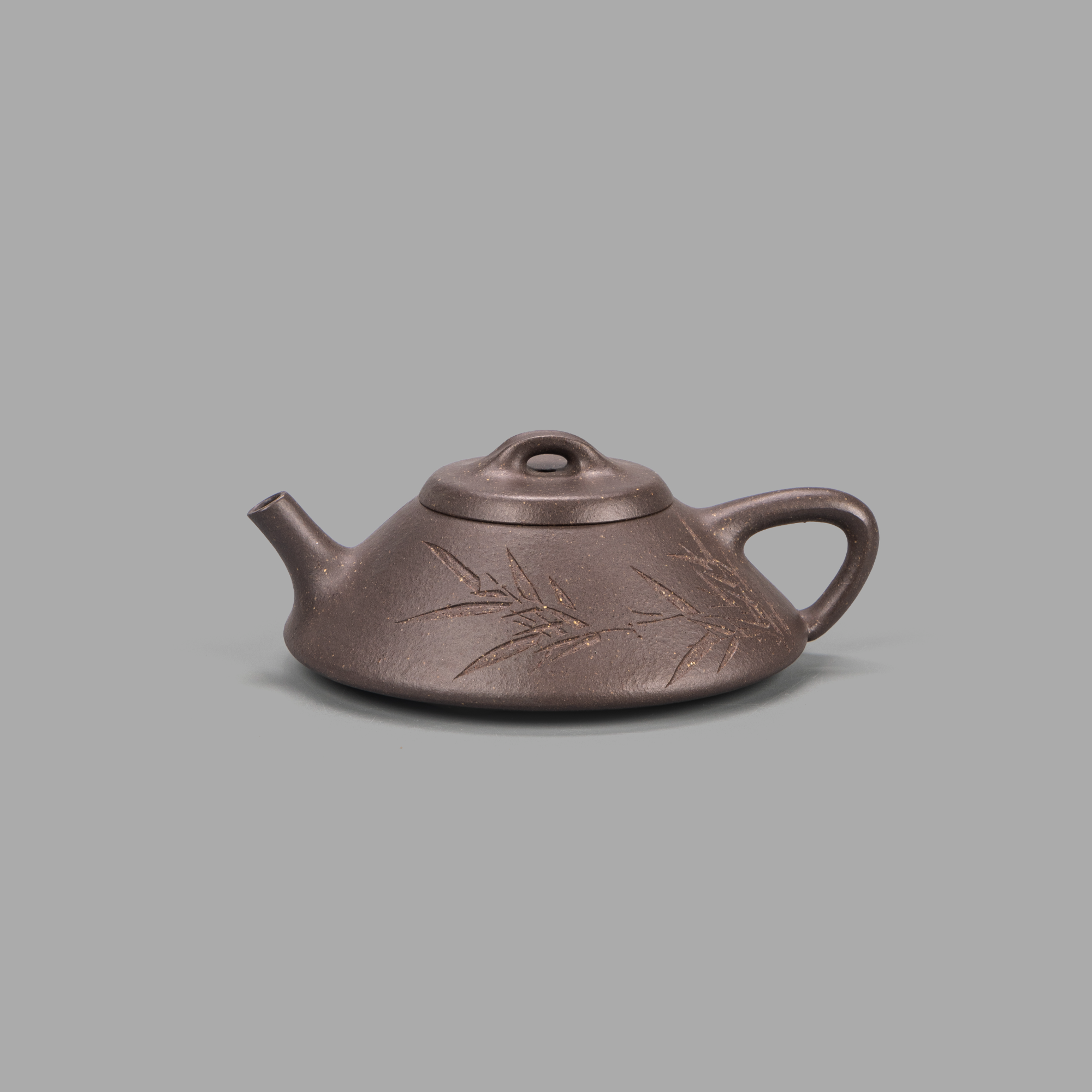 周益强 合瓢120cc 宜兴黄龙山原矿天青泥半手工紫砂壶 18773