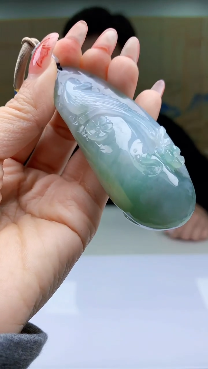 【闪购商品】定制翡翠未镶嵌4917ty-毛货挂件125