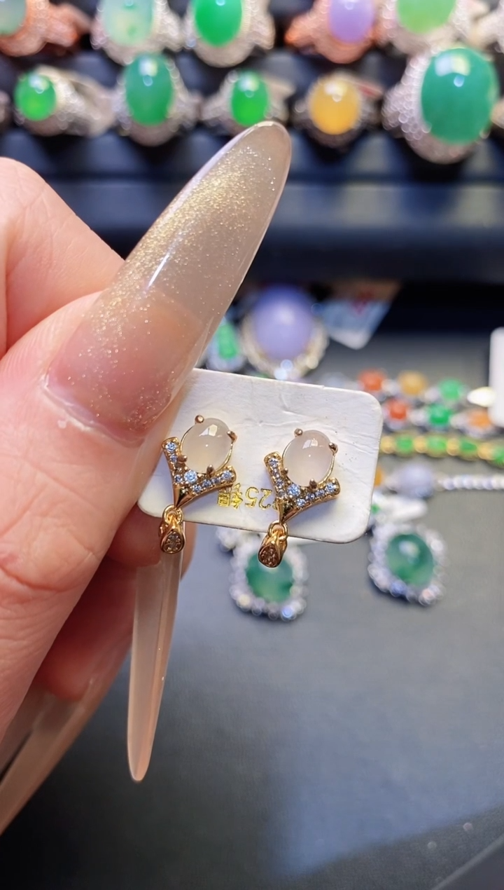 银S925镶嵌戒指翡翠天然