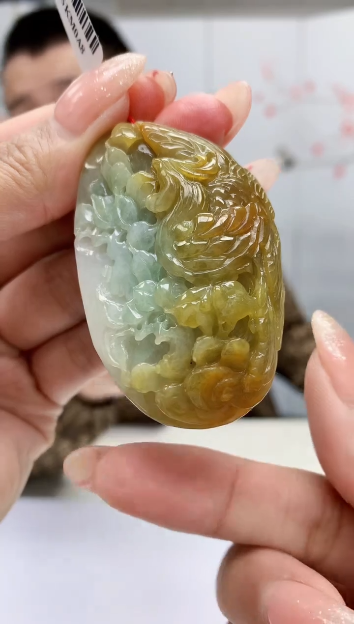 【闪购商品】定制翡翠未镶嵌4812MM-毛货挂件112