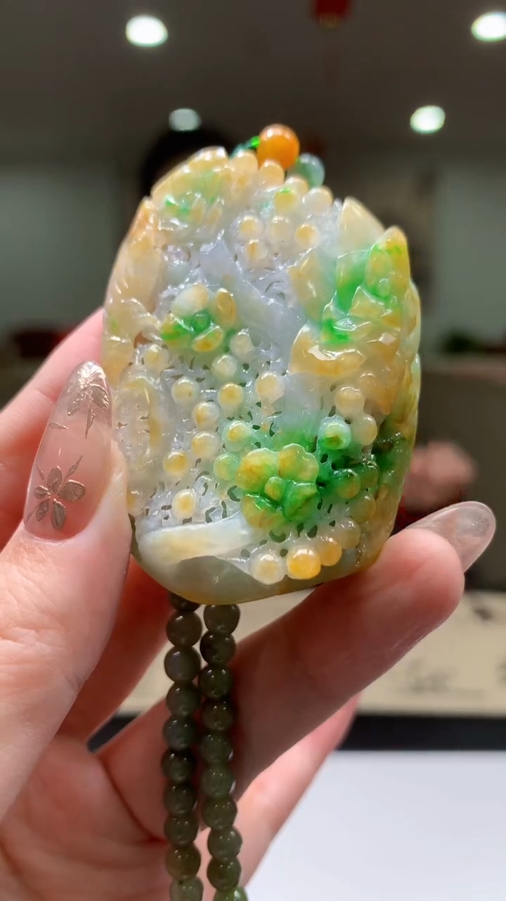 【闪购商品】定制翡翠未镶嵌8018yx-毛货挂件59