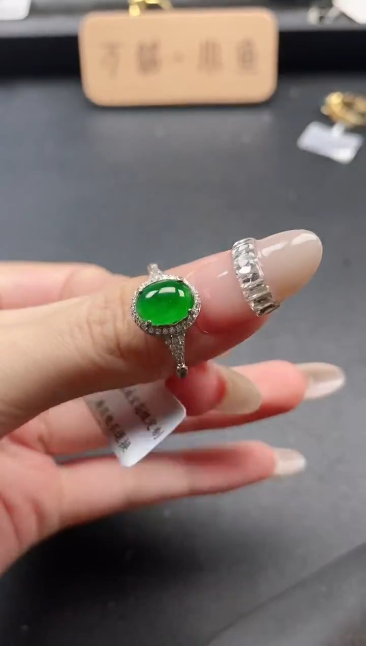 银S925镶嵌戒指翡翠51151