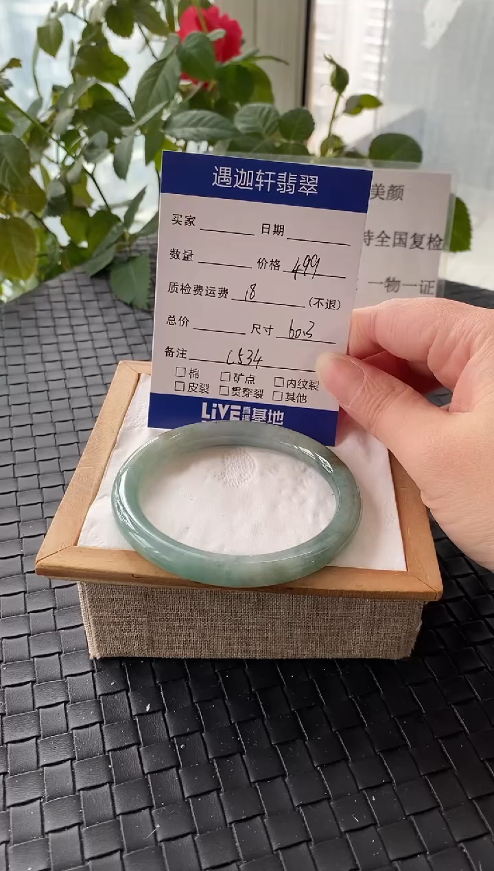 未镶嵌手镯翡翠60.3圈口 C534编码
