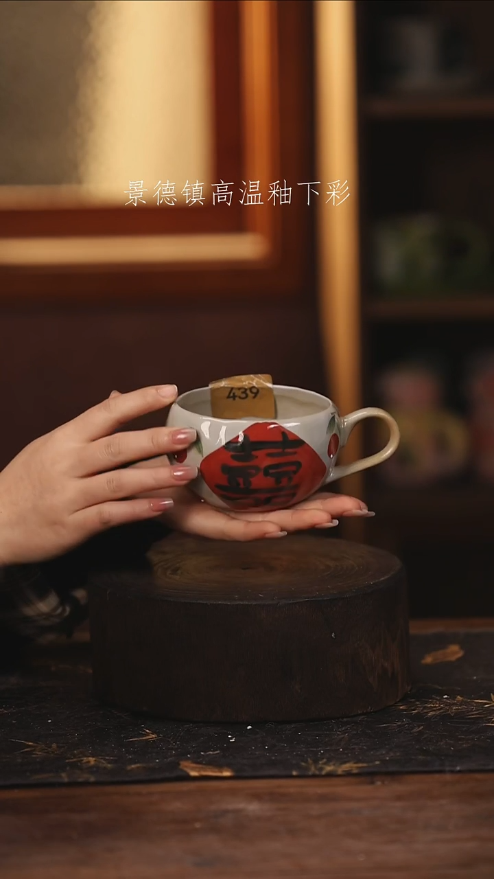 陶瓷景德镇高温釉下手绘陶瓷@L439@