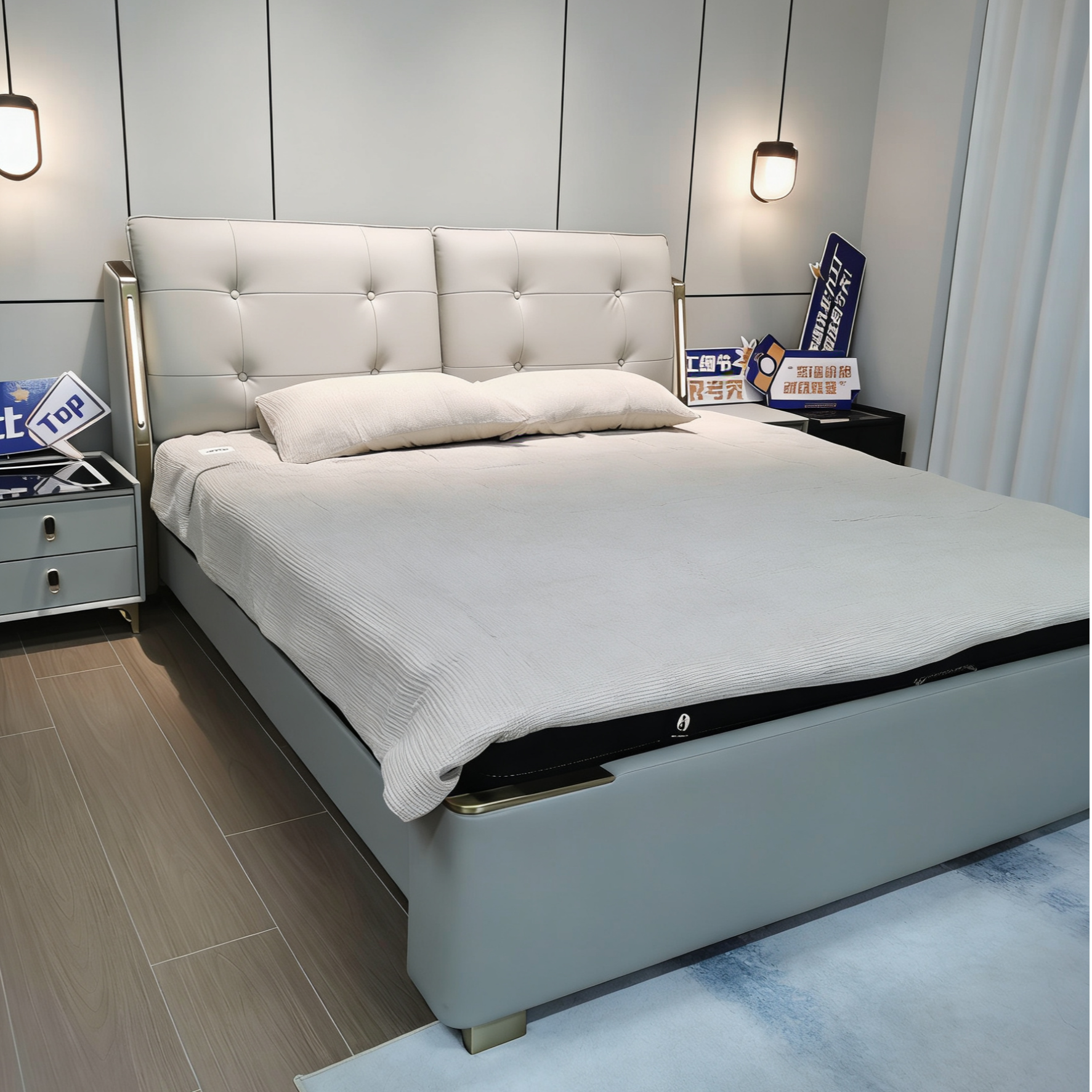 【厂补】格调小夜灯意式轻奢皮床1.8米x2米主卧大床双人床网红家具