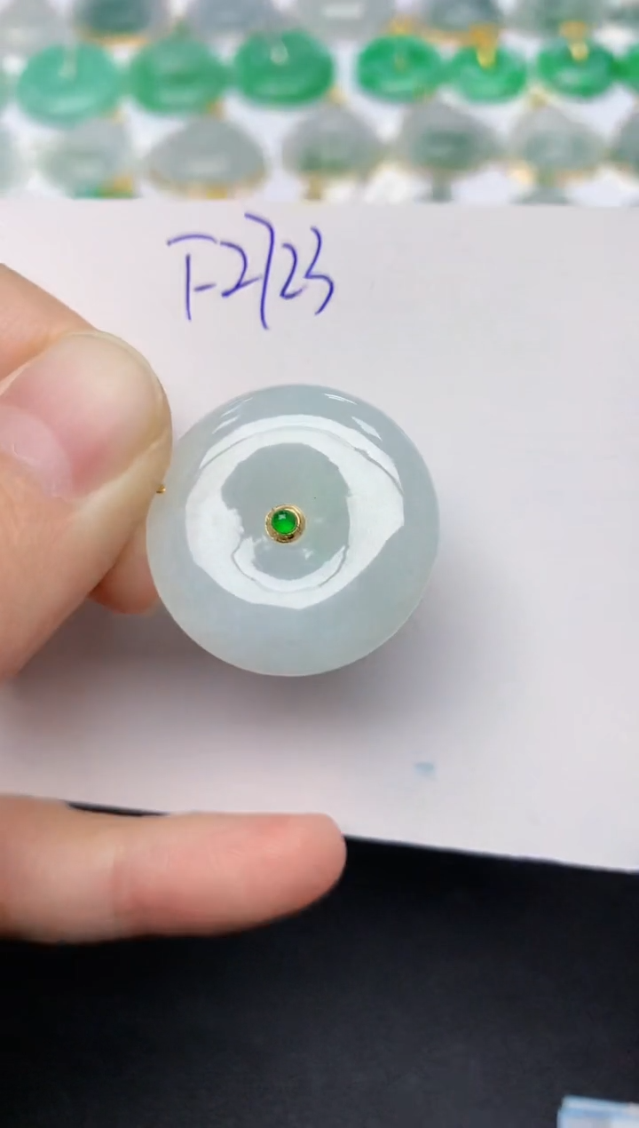 颈饰18K金镶嵌翡翠天然缅甸A货翡翠百元以上9元证书费自理