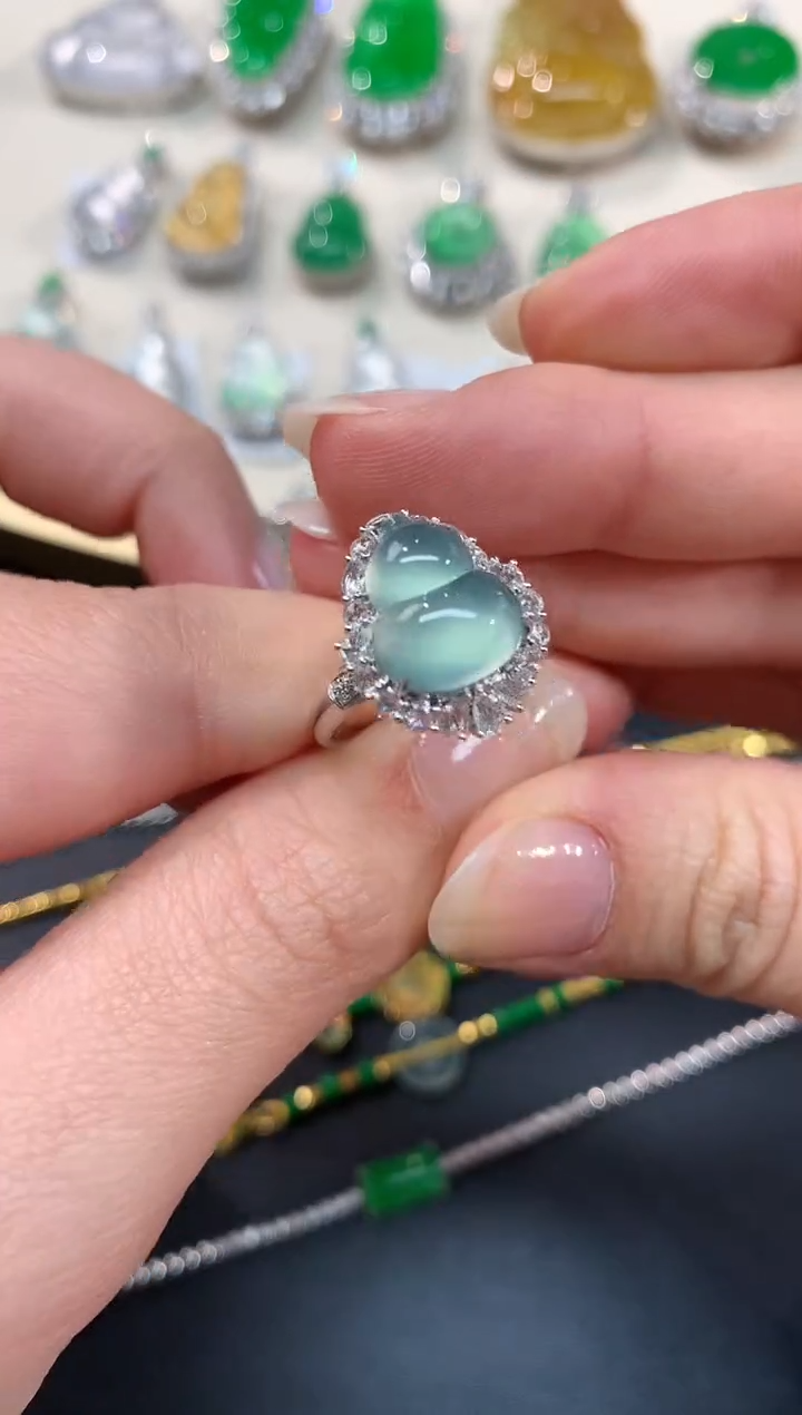 【闪购商品】翡翠戒指18K金镶嵌戒指A69|16800