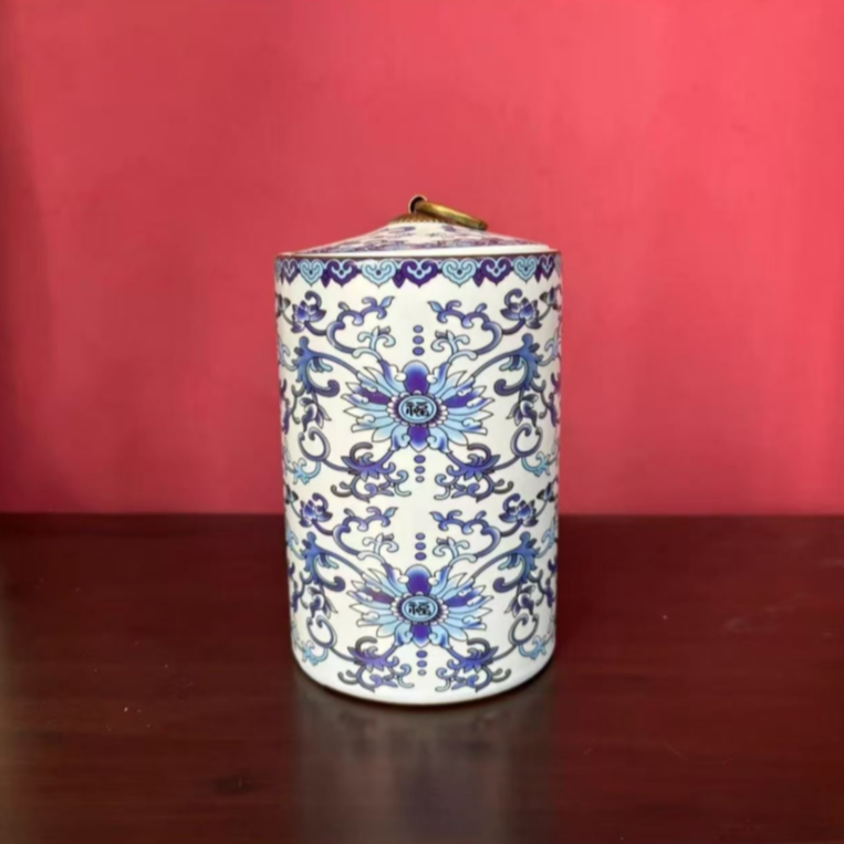 缠枝莲茶叶罐 11XS13