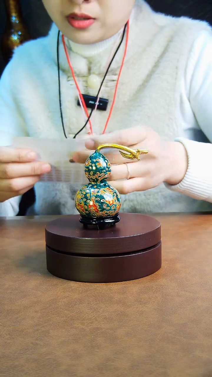 【闪购商品】133直播一物一图大漆酒葫芦送底座送挂绳